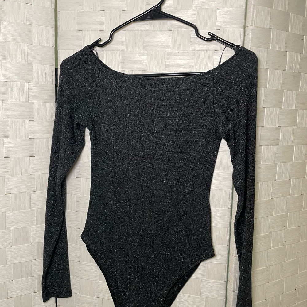 H&M sparkle Long Sleeve Bodysuit
